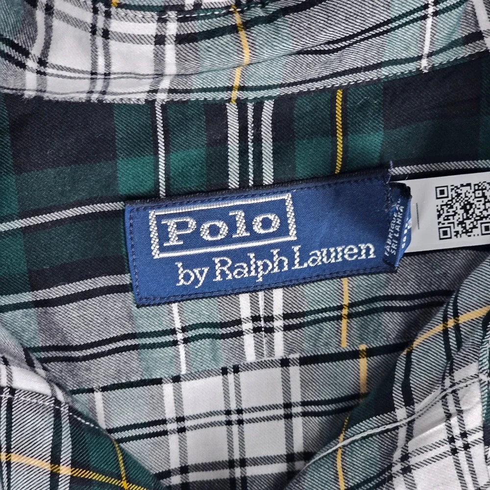 Polo Ralph Lauren Button Down Men 2XLT Green Plaid Long Sleeve Pony Logo Shirt
